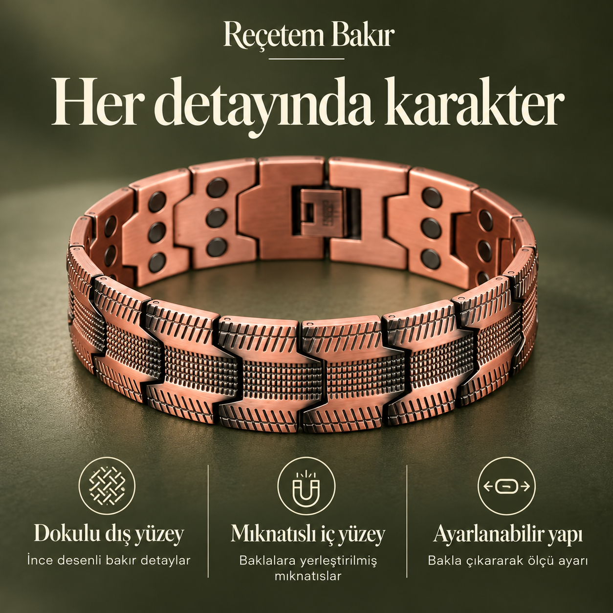 Saf Bakır Bileklik